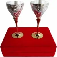 Silver And Gold Plated Handicrafts Brass Set