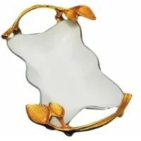 Tray Platter White And Golden