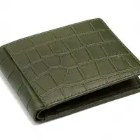 Croco Finsh Olive Green Wallet