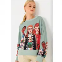 Digtal Baskili Sweatshirt