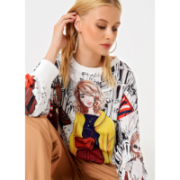 Digtal Baskili Sweatshirt