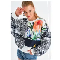 Digtal Baskili Oversize Sweatshirt