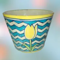 Blue Pottery Flower Pots