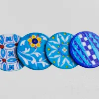 Blue Pottery Tea Coasters