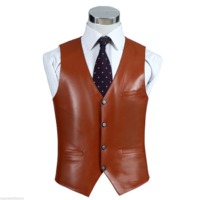 Mens Leather Vest Coat