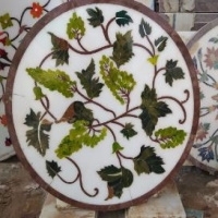 Marble Table Top With Stone Inlay