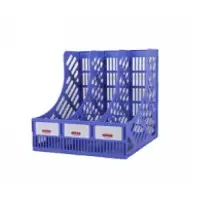 3-Slot Magazine File Desk Organizer Rack