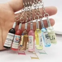 Beer Wine Bottle Keychain