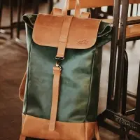 Roll Top Leather Bag