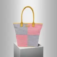Quad Stripe Cotton Canvas Bag
