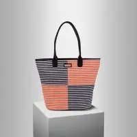 Bicolour Quad Orange Black Cotton Canvas