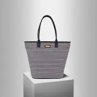 Black White Stripe Cotton Canvas