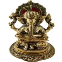Metal Lord Ganesha Wearing Turban