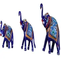 Handcrafted Set Of 3 Elephant