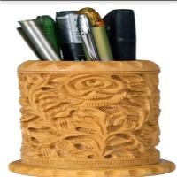 Wooden Fine Carving Pen Stand