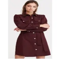 Button Mid-length Dress High Quality Basic Dress