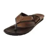 Titas Men's Brown PU Slippers/Flip-Flops