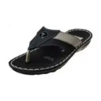 Titas Men's Black PU Slippers/Flip-Flops