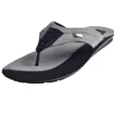 Titas Men's Black-Grey PU Slippers
