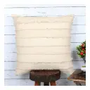 Ivory Woven Texture Cotton Stripe Pillow