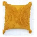 Boho Mustard Yellow Tufted Textured Pillow