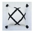 Loop Tufted Mustard Black White Geomatric Pillow
