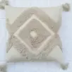 Tufted Textured Geomatric Off-White Boho Pillow