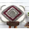 Soft Tufted Textured Gray Maroon White Pillow