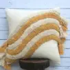 Tufted Mustared Yellow Boho Pillow