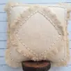 Ivory Geomatric Embroidered Tecture Boho Pillow