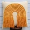 Embroidered Boho Cotton Pillow With Fringes