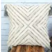 Embroidered Cotton Pillow With Tassels