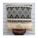 Black Ivory Woven Embroidered Cotton Pillow