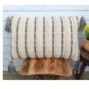 Cotton Lumbar Pillow with Tassels