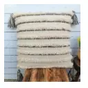 Woven Embroidered Stripe Cotton Pillow