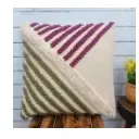 Ivory Olive Green Embroidered Cotton Pillow