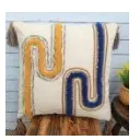 Textured Cotton Pillow with Tassels