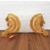 Mustard Ivory Lumbar Pillow With Tassels