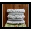 Woven Textured Cotton Acrylic White Black Pillow