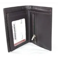 Leather Bi-fold Wallet Dark Brown