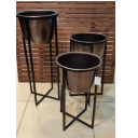 Copper Antique Die Made Planter With Black Stand
