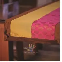 Yellow and fuschia table runner