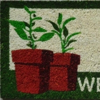 Vinyl Backed Coir Mat Bleach Printed
