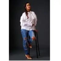 Casual White Frilled Tops