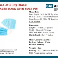 3 Ply Mask With Nose Pin