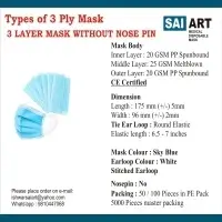3 Ply Mask Without Nose Pin