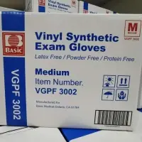 Vinyl synthetic exam gloves