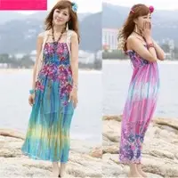 Lady dresses with wooden necklace