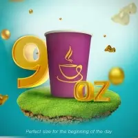 9 oz Custom Printed Disposable Paper Coffee Cups