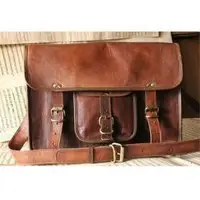Leather Messenger Laptop Bag